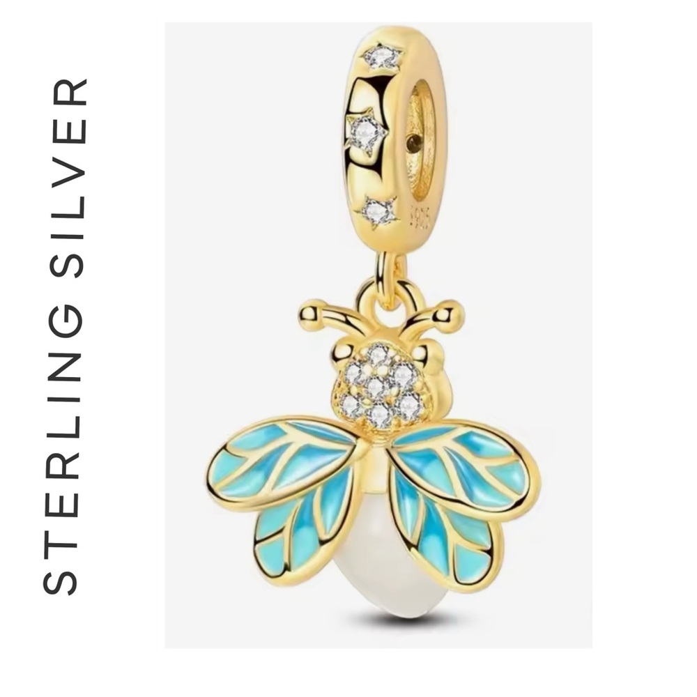 🌟 14K Gold Plated Firefly Charm
